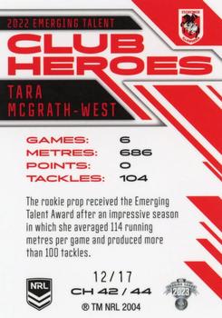 2023 NRL Traders Titanium - Club Heroes Priority #CH42 Tara McGrath-West Back